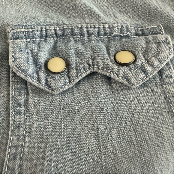 Scotch & Soda AMS BLAUW Sawtooth Snap Button Denim Shirt Small Blue Western READ - Picture 5 of 14